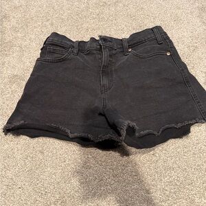Levi Strauss Heritage Black Jean Shorts with Frayed Hem